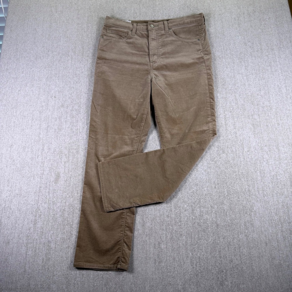 Gap Corduroy Pants Women 12R Tan Vintage Slim High Rise Trousers